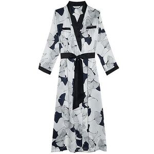 LAST CHANCE 3/8/26! NWT 100% silk Anthro Dear Bowie Brigitte Fan Robe L lingerie